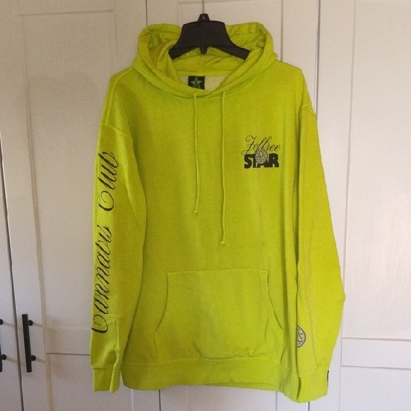 Jeffree Star Tops - Jeffree Star Neon Yellow Green Hoodie with Script Sleeve